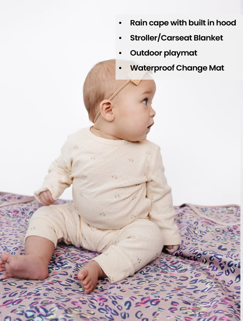 All-Weather Fleece Blanket - Rainbow Leopard