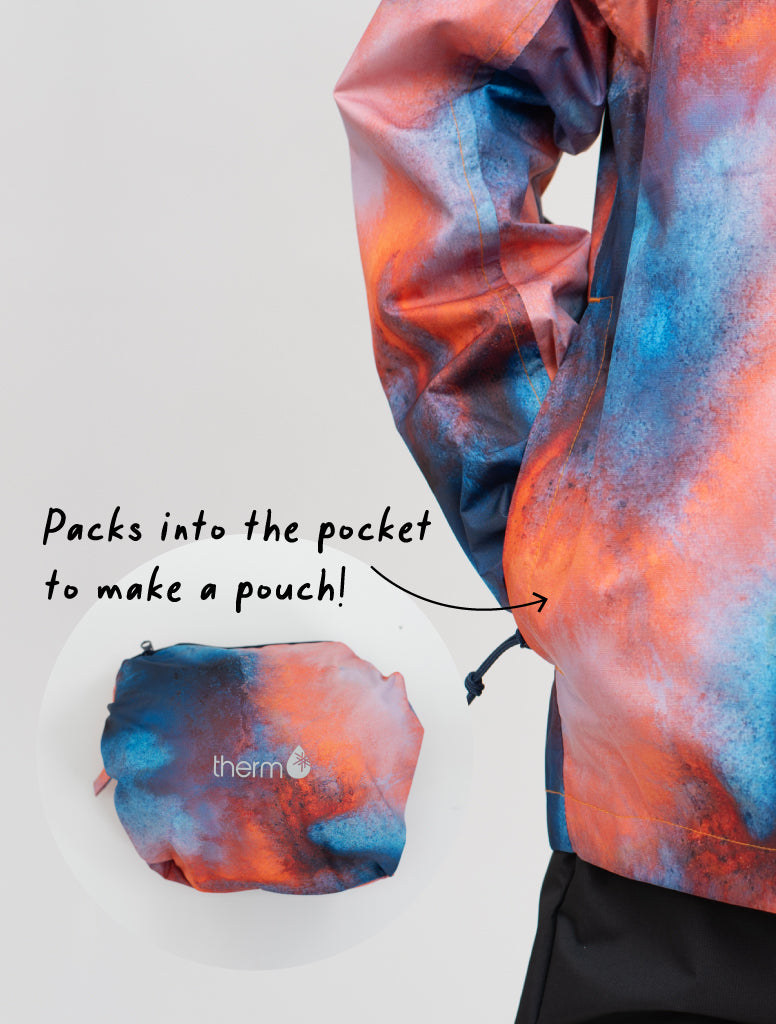 10K Packaway Rainshell - Lava | Waterproof Windproof Eco