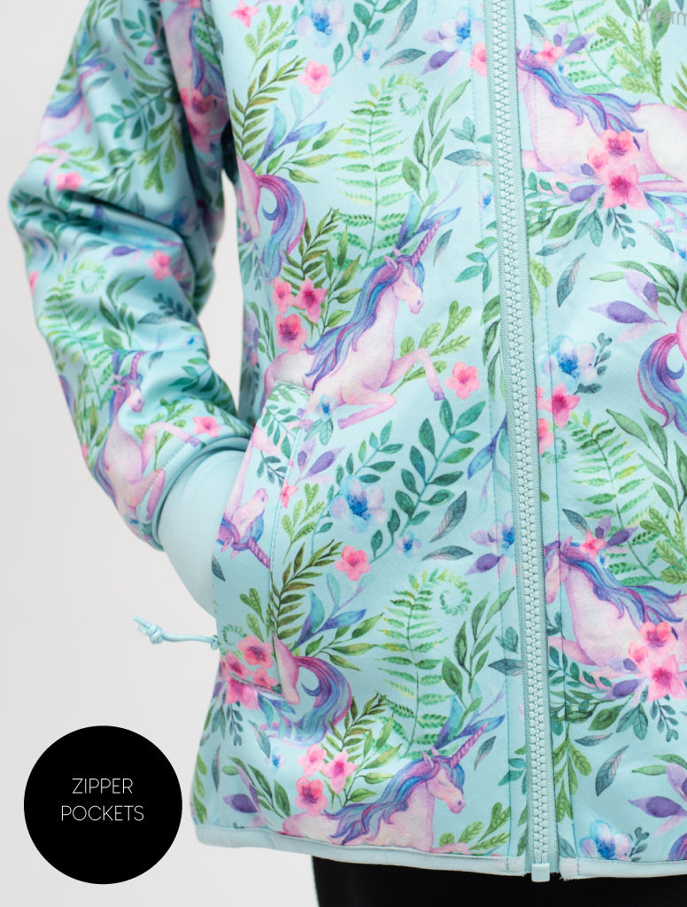 All-Weather Hoodie - Unicorn Garden | Waterproof Windproof Eco