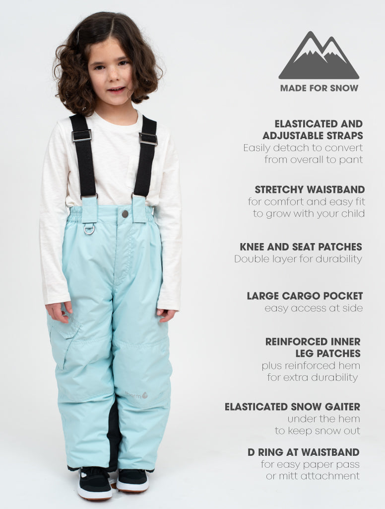 Snowrider Convertible Snow Pants - Iced Aqua | Waterproof Windproof Eco
