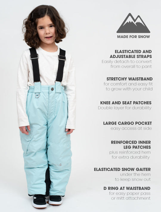Snowrider Convertible Snow Pants - Iced Aqua | Waterproof Windproof Eco