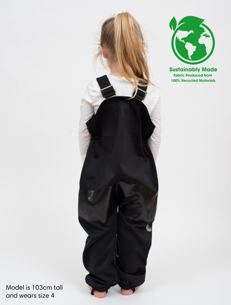 All-Weather Fleece Overalls - Black | Waterproof Windproof Eco