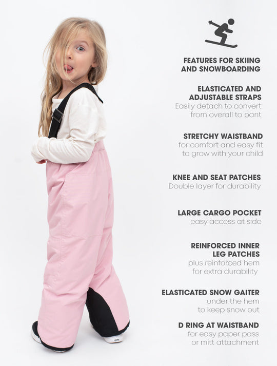 Snowrider Convertible Snow Pants - Ballet Pink | Waterproof Windproof Eco