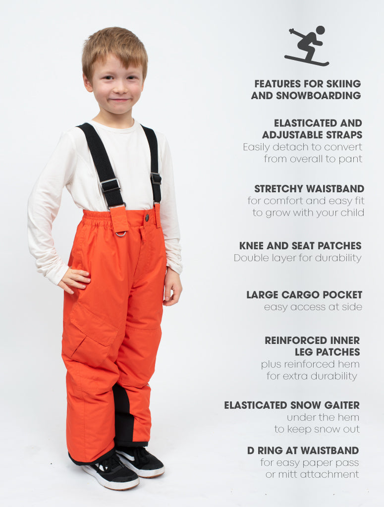 Snowrider Convertible Snow Pants - Flame | Waterproof Windproof Eco