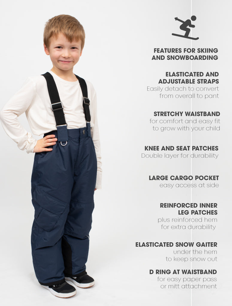 Snowrider Convertible Snow Pants - Navy | Waterproof Windproof Eco