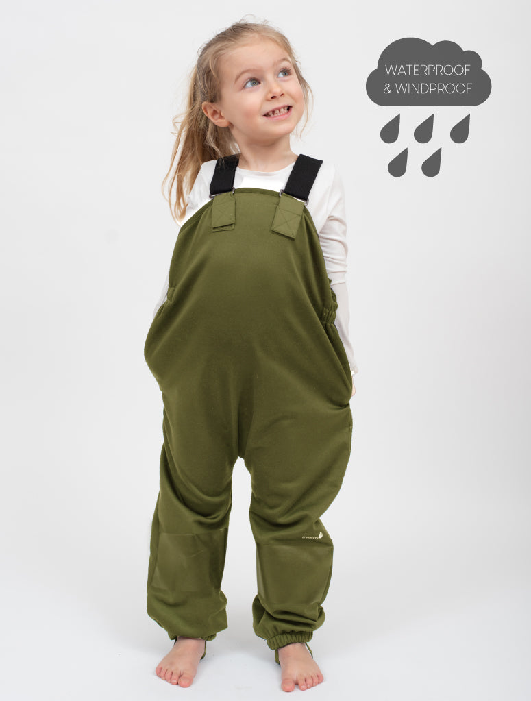 All-Weather Fleece Overalls - Olive | Waterproof Windproof Eco